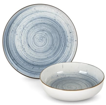 Servizio 24 piatti stoneware azzurro Nordic Brillo