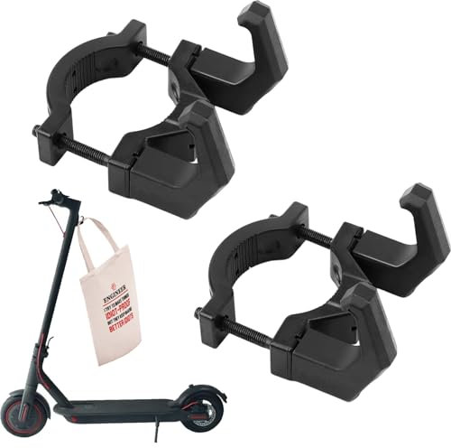 MOAZIFI 2-teiliger schwarzer Fronthaken mit doppeltem Hakendesign und Multifunktionshaken für Roller Multifunktionshaken E Roller Haken Scooter Zubehör für E Scooter Zubehör E Roller Zubehör