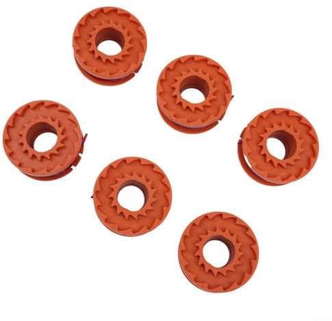 GLFLOW 6 x Spulenschnur für WORX Trimmer, Ersatz kompatibel mit GT/WG-Modellen 155E 163E 169E Rasengrasfaden