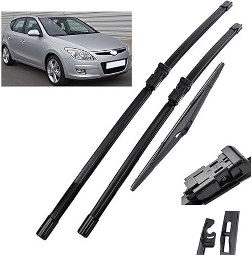 WangjunF Scheibenwischer Kompatibel für Hyundai I30 2007-2010 24+18+12, Wischerblätter Vorne + Hinten, Set Frontscheibenwischer und heckscheibenwischer, Auto Scheibenwischer Zubehör