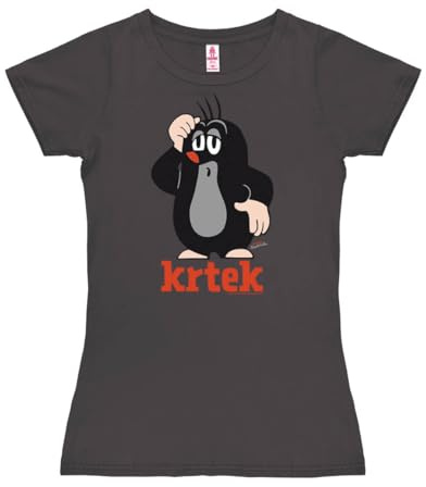 Logoshirt® Der kleine Maulwurf T-Shirt Damen dunkelgrau M