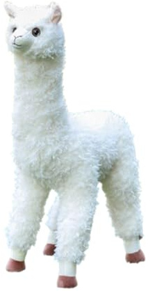 Xiyocadt Alpaka Kuscheltier, Groß Stehend Realistisch Alpaka PlüSchtier Lama Kissen SeitenschläFer, PlüSchtier Plushies Weiches Lammfellwolle Geschenk FüR Kinder MäDchen Jungen (Weiß,38cm)