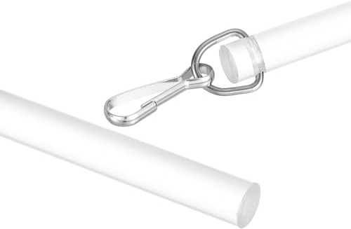 QUARKZMAN 36 Baguette À Rideau En Acrylique Avec Crochet Transparent | Tige De Traction De Rideau Invisible, Pièce De Remplacement Universelle Pour L'ouverture Et La Fermeture De Rideaux