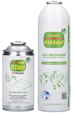 Alaska Refrigerants R1234yf Ersatzkältemittel für Fahrzeuge + Dichtmittel