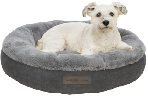 TRIXIE Hundebett Liano, weich & waschbar, rutschfest – 60 x 50 cm, grau | Gemütliches, weiches Liegekissen – für mittelgroße Hunde, rutschfester Boden, waschbar und pflegeleicht
