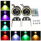 KaTur 2 High Power 6,3 cm Projektor Universal RGB LED Nebelscheinwerfer, weiß, COB Halo Angel Eye Ringe DRL Fahrleuchtmittel