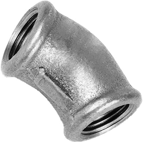 GEWINDE FITTING aus TEMPERGUSS verzinkt > Nr.120 Winkel 45 Grad IG(Rp) x IG(Rp) > 3/8 bis 3 Zoll WUNSCHGRÖSSE einfach selbst wählen >>> 1 Zoll