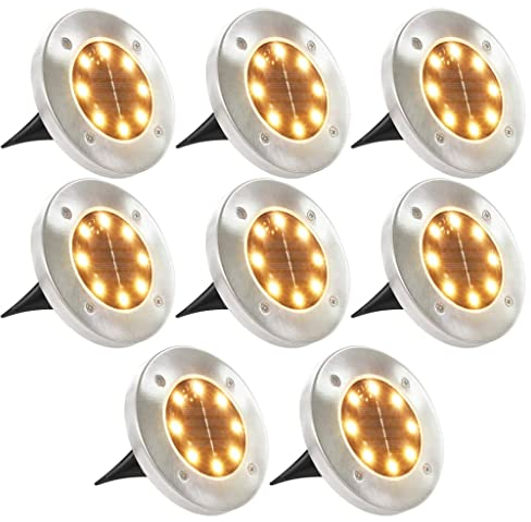 vidaXL 8X Solar Bodenleuchte LED Warmweiß Bodenstrahler Außenleuchte Lampe