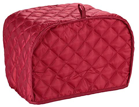 Housse pour grille-pain à 2 tranches - Petit appareil pour cuisine/protéger le grille-pain de la poussière et des traces de doigts (29,5 x 20,3 x 20,3 cm, rouge vin)