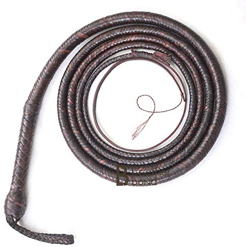 Fouet de taureau - 16 tresses en cuir kangourou - En cuir - Marron foncé