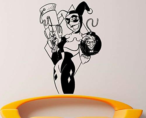 myrockshirt Wandtattoo Harley Quinn Joker Pistole ca.60 cm Aufkleber,Sticker,Decal,Autoaufkleber,UV&Waschanlagenfest,Profi-Qualität
