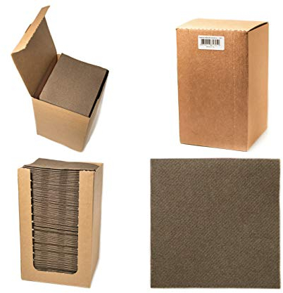 Alvotex CHIC Airlaid 100 Coctailservietten, 1/4 Falten Stoffähnlich, Hochwertige Einwegserviette, Braun, 20x20 cm