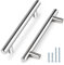 Probrico Chrome Cabinet Handles, Kitchen Cupboard Handles for Cabinet, Round T Bar Pull Knobs (Hole Distance:128mm, Modern, 10 Pack)