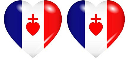 Akachafactory 2X Sticker Aufkleber Flaggen Flagge Fahne Herzen heiligistes Herz jesu