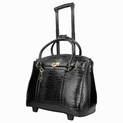 Bowatex Business Damen Aktentasche Laptoptasche 2 Rollen Trolley Schwarz