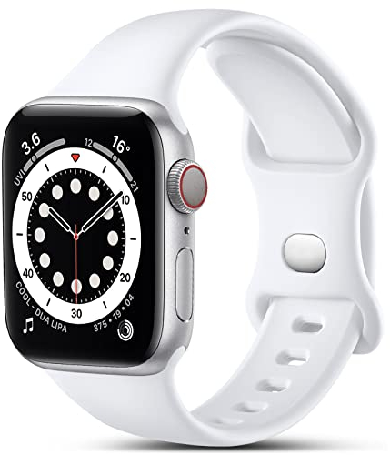 CeMiKa Compatible with Apple Watch Strap 45mm 46mm 44mm 42mm 49mm, Soft Silicone Sport Band Replacement Straps for iWatch Strap Series 10 9 8 7 6 5 4 3 2 1 SE, Women Men, White