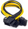 JORCEDI EPS CPU 12V 8 Pin Female to Dual 8 (6+2) Pin PCI-E Male Adapter Power Supply Splitter Cable for Graphics Card BTC Miner 11 inch (30cm)