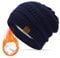 Durio Mütze Damen Winter Strickmütze Grobstrick Warme Beanie mit Innenfutter Navy