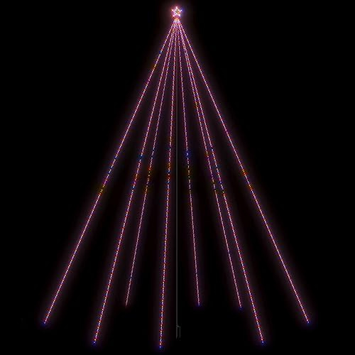 vidaXL LED Weihnachtsbaum Tannenbaum Christbaum Indoor Outdoor 1300 LEDs Weihnachtskegelbaum Lichterbaum Weihnachtsdeko Weihnachtsbaumbeleuchtung Bunt 8m