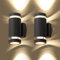 CELAVY LED Wandleuchte Wandlampe aussen 2 Stück, IP65 Außenlampe Außenleuchte Wand GU10 Aluminium, Wasserdicht Up Down Außenbeleuchtung Außenwandleuchte Aussenleuchte Terrasse Balkon, Schwarz