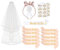 YSUVIN 16PCS Deko Schärpe Set, Braut to Be und Team Bride Schärpe Set, Hen Party Decoration Setmit mit Tiara, Schleier, Tattoos, Abzeichen, Junggesellenabschied Frauen