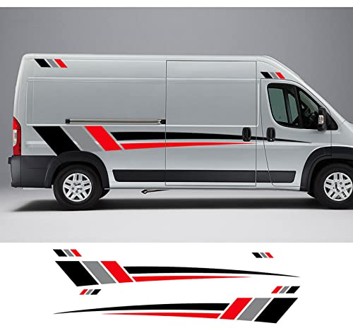 Auto Seitenstreifen Seitenaufkleber Aufkleber, Für Peugeot Boxer Citroen Jumper FIAT Ducato Camper Van Lot Körperaufkleber Streifen Grafiken Zubehör 6St