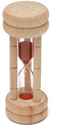 Minuterie de sablier en Bois, sablier de sablier de 3 Minutes Verre de Sable en Bois, Outil de sablier pour Maison et Les Restaurants-Enfants Cadeau décoration de Maison Colorée(Couleur aléatoire)