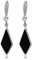 MIVY Ohrringe Damen, 925 Sterling Silber Ohrhänger Für Frauen Geometrische Schwarze Raute Kristall Zirkon Tropfen Ohrringe Silber Zierlicher Charme Schmuck Für Frauen Geschenk Für Mädchen