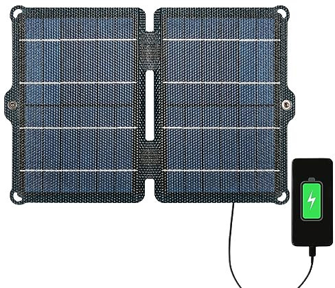 10W 20W 30W 42W ETFE Foldable Solar Panel Double USB 5V 12V Mobile Phone Power Bank Charger (10W 5V 2fold blue)