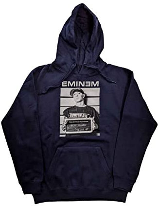 Eminem Unisex Adult Arrest Pullover Hoodie (XXL) (Navy Blue)