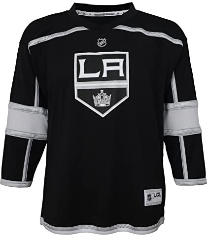 NHL Replica Heimtrikot, Lange Ärmel, Grafik League-Teams auf der Vorderseite (Los Angeles Kings, Größe: 140 S/M)