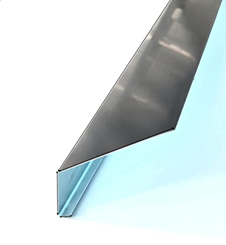 Traufe Ablaufblech Traufeneinlauf 150mm x 85mm mit 135°, 2 Meter langer Rinneneinlauf, Dach-Rinnen-Einhang Dachblech Trauf-Dichtung in grau anthrazit RAL 7016 (150 x 85 x 2.000mm mit 135°)