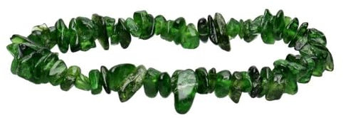 Pulsera Chip de Diopsita Natural, Terapéutica y Atractiva, y Energía Positiva, Pulsera de Piedras Naturales para la Armonía y el Equilibrio, Accesorio de Bienestar, Cristales de Diopsita Premium