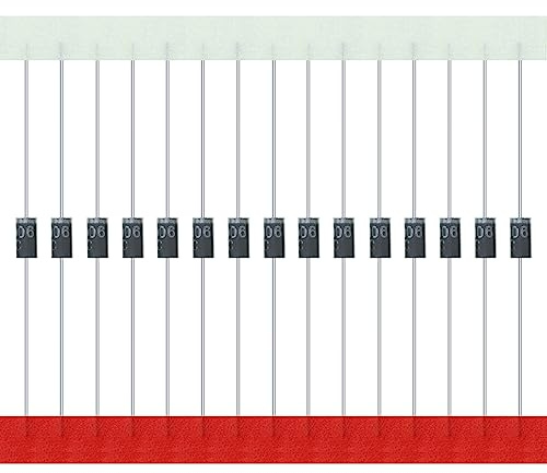 AUKENIEN 200 Pièces 1N4006 Diode Redresseur 1A 800V DO-41 4006 Axiales Diodes Redressement 1 Ampère 800 Volt IN4006
