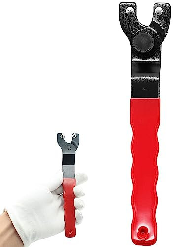 Angle Grinder Spanner - 10-52mm Adjustable Wrench for Universal Lock-Nut Grinder, Red