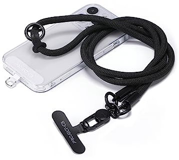 project-cb Phone Lanyard×1,Phone Tether Tab×2, Crossbody Cell Phone Lanyard,Rope Lanyard,Universal Adjustable Phone Strap(Black)