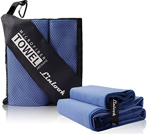 Linlook Microfaser Handtücher Set- Schnelltrocknend und Kompakt Badetuch Sporthandtuch Strandtuch für Travel Yoga Camping Beach Gym