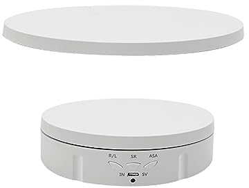 Colcolo Fotografie-Drehteller, elektrisch drehbarer Drehteller, geräuscharm, 360-Grad-motorisierter Drehteller-Ausstellungsständer für Video, Weiß