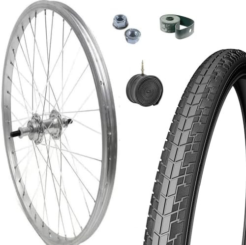CERCHIO RUOTA COMPLETA POSTERIORE + COPERTONE + CAMERA 28 X 1.75 BICI ALLUMINIO/ACCIAIO 28X1.75 - BICICLETTA CITY BIKE - PASSEGGIO - TREKKING - DADI DI FISSAGGIO E FLAP INCLUSI 700X35