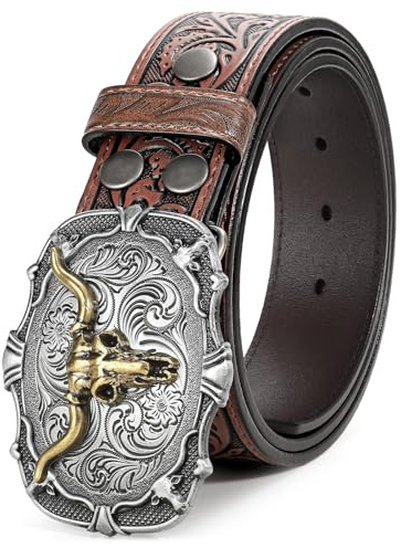 BELTROAD Cowboy Western Gürtel Herren, Cowgirl Country Wilder Ledergürtel | Jeansgürtel Cowboy Kostüm für Karneval Halloween, Western Outfit, Weihnachten Herrengürtel Geschenke, Country Musikfestival
