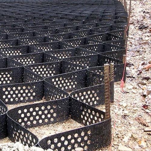 Stabilisateur de Gravier Stabilisateur de Gravier de Sol Évolutif pour Les Travaux de Fondation, Grille Au Sol Antidérapante de Géogrille de Polyéthylène, pour Mur de Soutènement, Pente, Allée, Paddoc