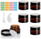6 Stück Cremetiegel, 30ml Cremedosen Zum Befüllen, Salbentiegel, aus Braunglas, Mit Deckel und Liner Creme Behälter Kosmetisches Glas, Nachfüllbare Reisetöpfe.