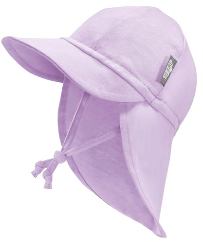 Jan & Jul Baby-Sonnenhut für Neugeborene, elastischer Rücken, Nackenbänder (Lavendel, Größe XS: 0-3 Monate)