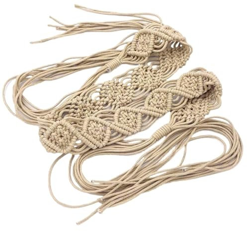 SYSUII Ceinture tressée pour femme - Style bohème - Avec pompon - Pour femme - Corde tressée - Pour jupe, robe et chaîne de ventre