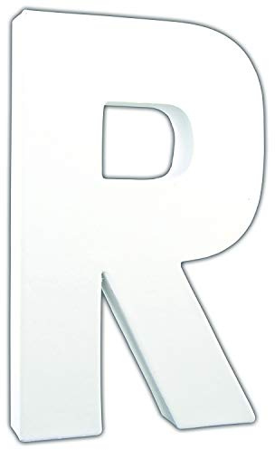 Décopatch AC717Cpack 3x Buchstabe R aus Pappmaché 3x13x20,5cm Weiß