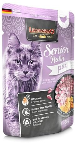 Leonardo Senior Nassfutter für Katzen älter als 1 Jahr 16 Beutel x 85 g (Huhn)