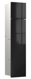 Emco Asis Pure WC-Modul - Unterputzmodell mit Glasfront I Hochwertiger Einbauschrank fürs Bad in schwarz mit Türanschlag rechts