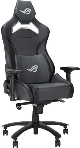 ASUS ROG CHARIOT X CORE Sedia Gaming Ergonomica, Supporto Lombare Integrato, Braccioli 4D Regolabili, Poggiatesta Imbottito, Passante per riporre gli Accessori, Disponibile in 3 Colori, Grigia
