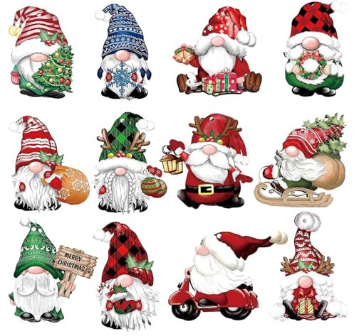 Larfraecy 24 Stücke Weihnachtsschmuck aus Holz, Lustiger Wichtel Hängendes Weihnachtsornament Weihnachtsmann Weihnachtsbaum Dekoration Xmas Anhänger Geschenk für Heimdekoration (Wichtel)