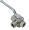 Hydraulischer Kugelhahn, 3-Wege-Hochdruck-Kugelhahn, Hebelgriff, 1/4 Zoll bis 3/4 Zoll für BSP 500 Bar (7250 PSI) Arbeitsdruck, Dreiwege-T-Typ-Ventil für Wasser Öl Gas (G3/4)